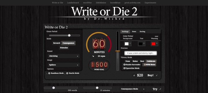 app write or die